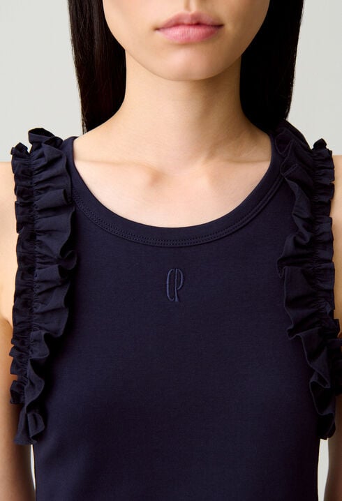 Embroidered cotton T-shirt