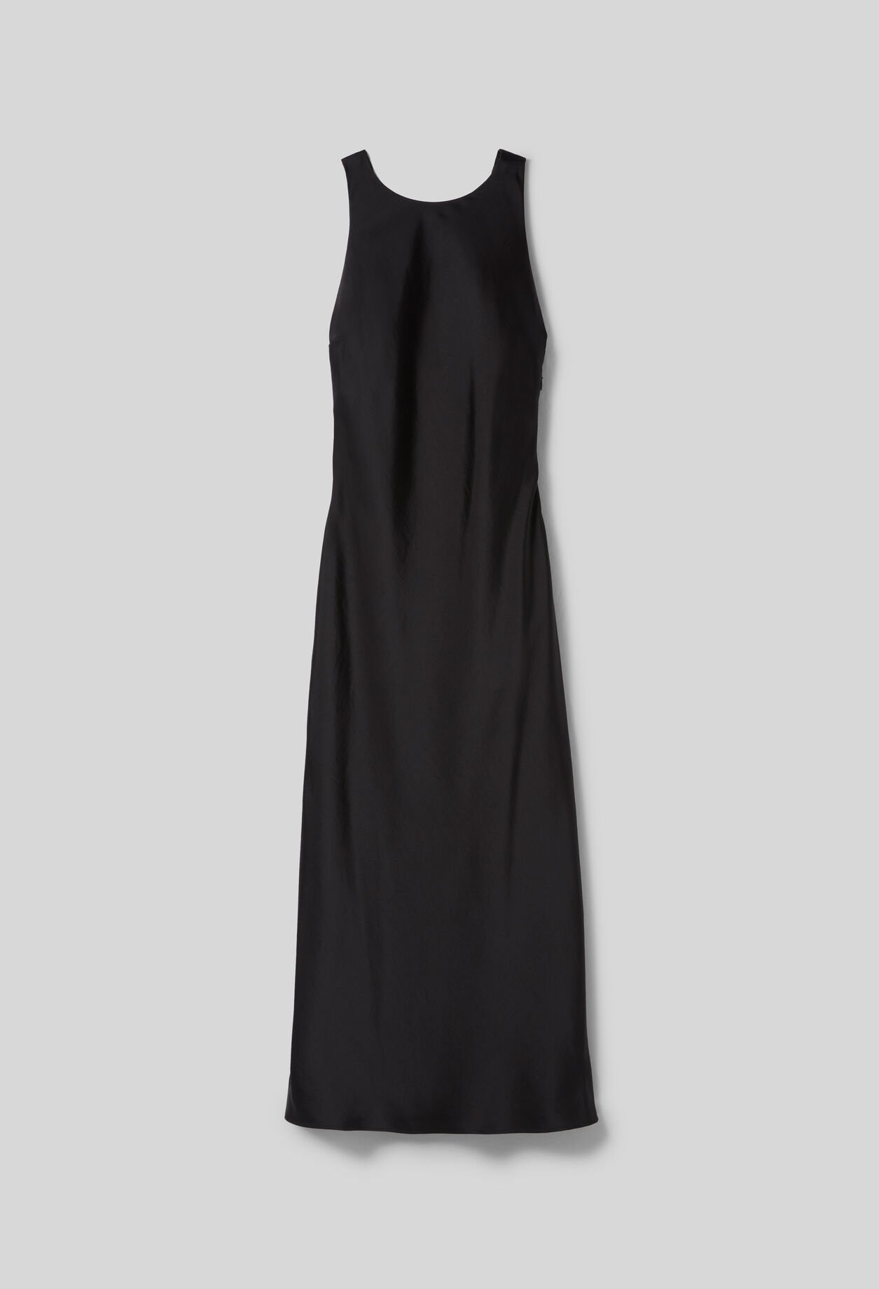 Satin Open-Back Maxi Dress