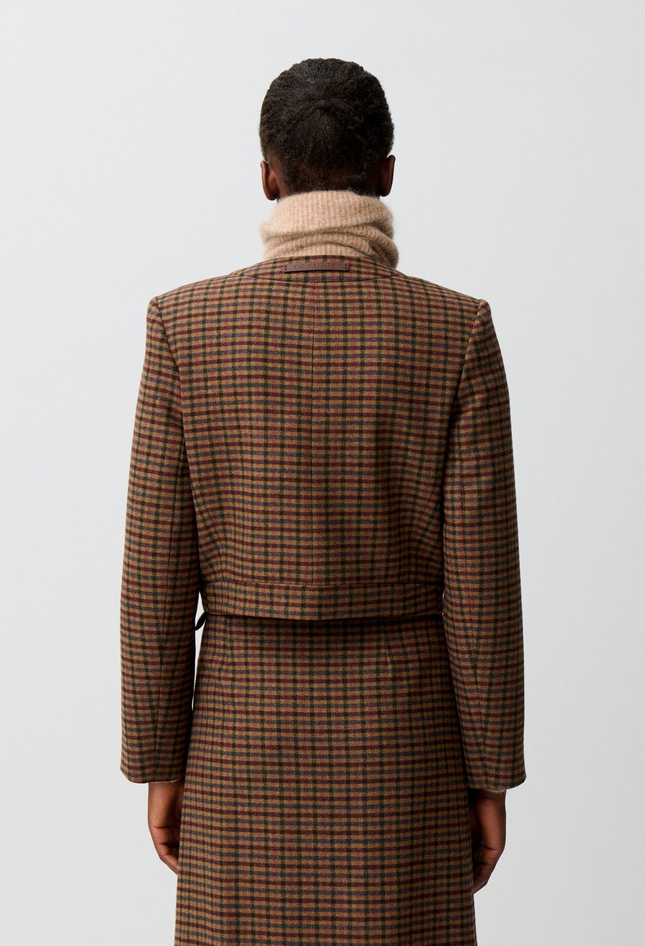 Straight checked jacket