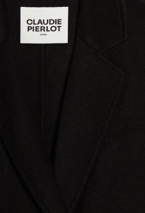 Black straight mid-length coat 