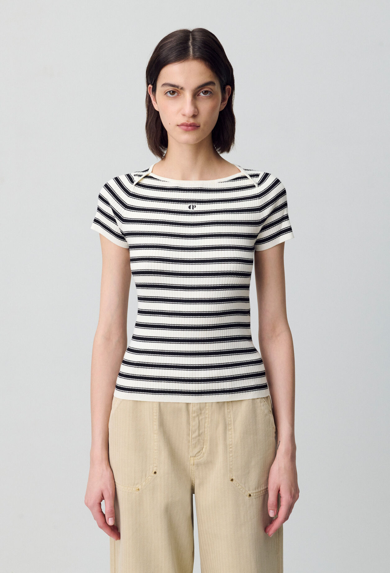 Fine-Knit Breton Stripe Top