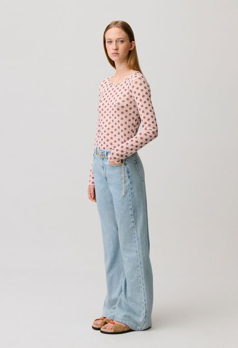 Flared denim jeans