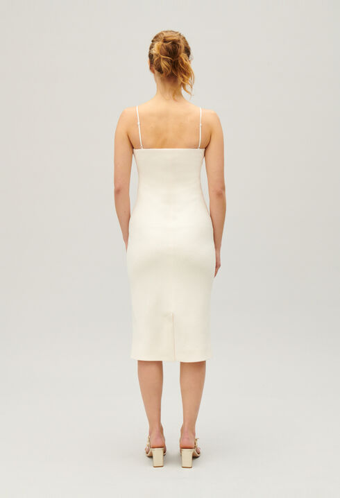 Short ecru tube dress