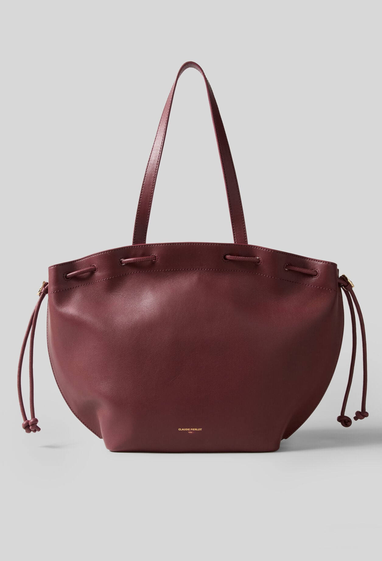 Smooth leather tote with gold logo