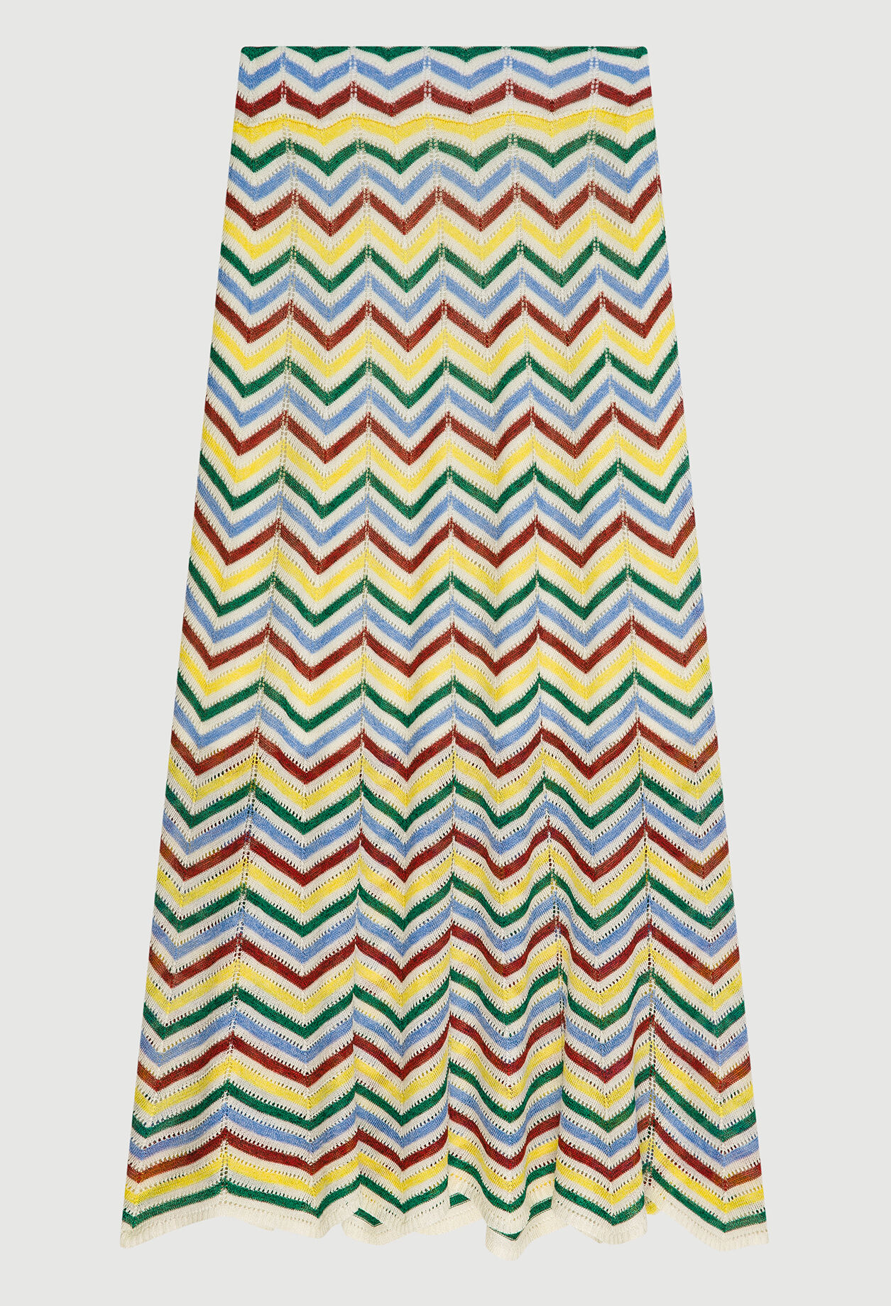 Graphic-pattern long skirt