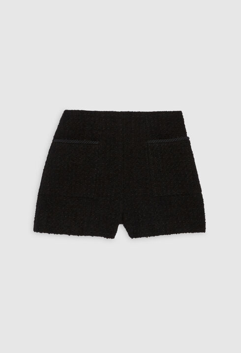 Black tweed shorts