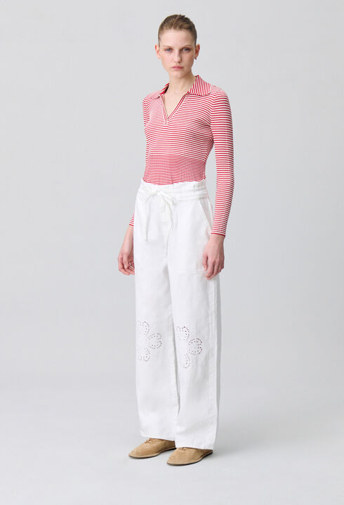 Embroidered baggy jeans