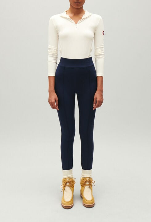 Navy knitted fuseau leggings