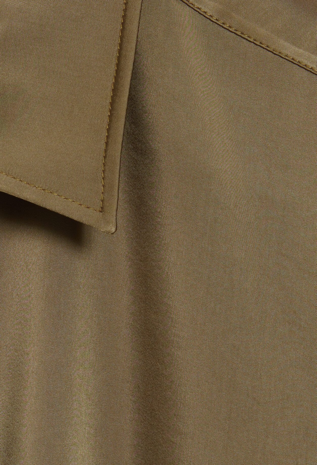 Loose-fit khaki satin-effect shirt
