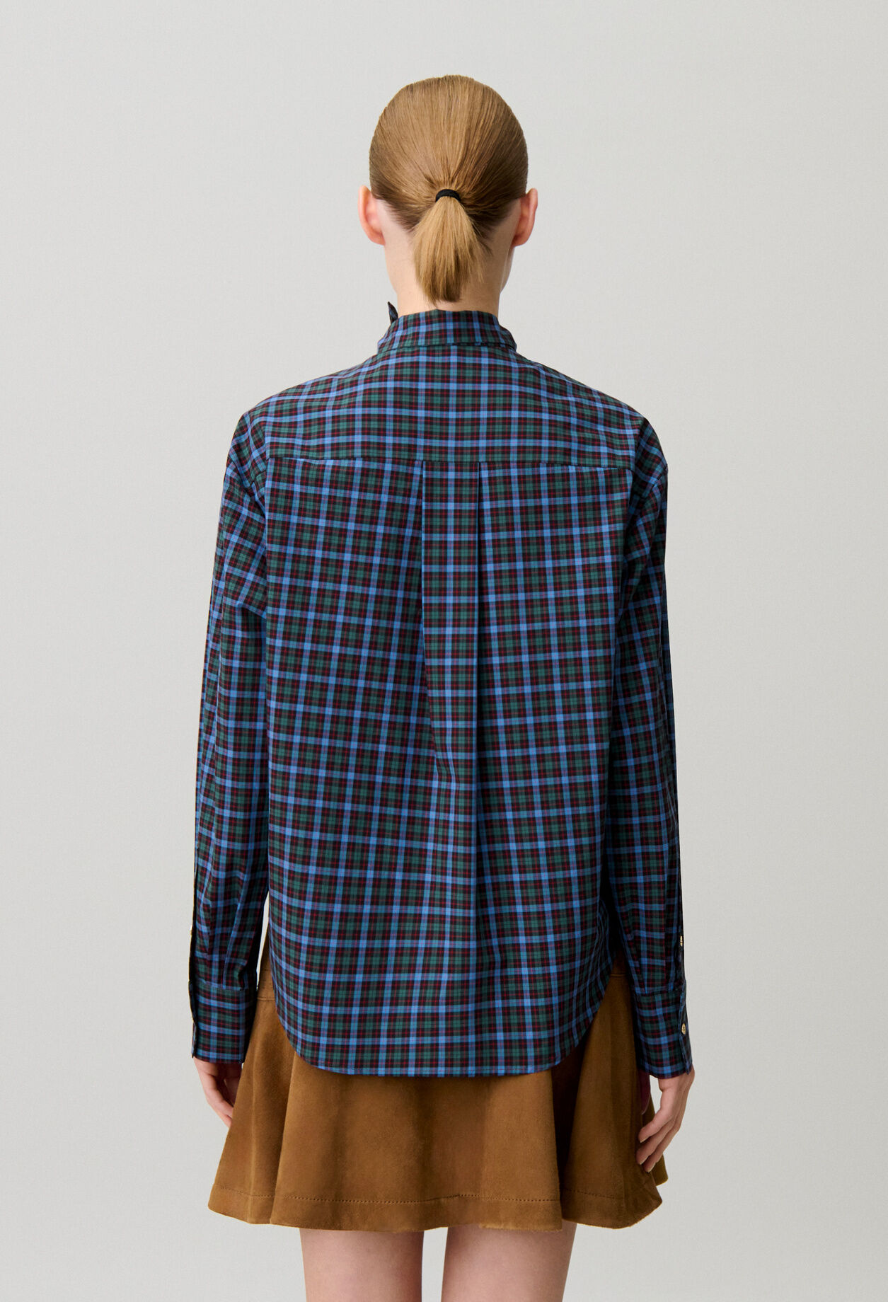 Poplin tie-neck shirt