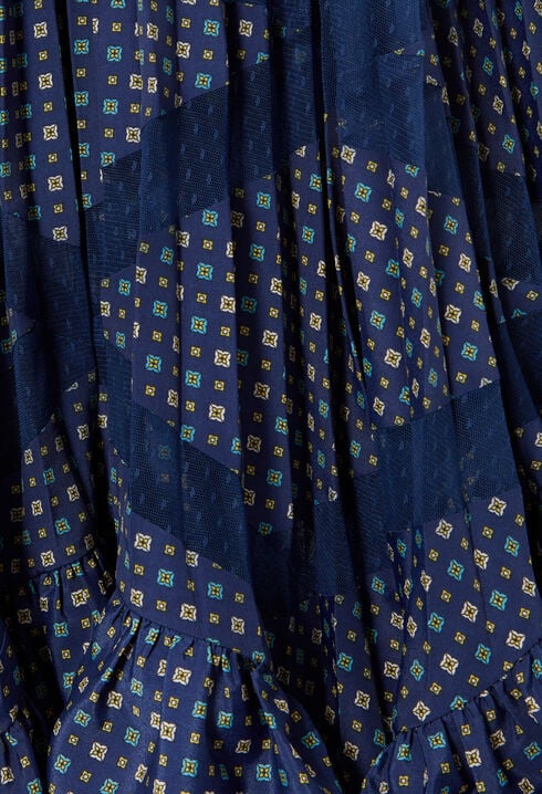 Printed Pleated Maxi Skirt