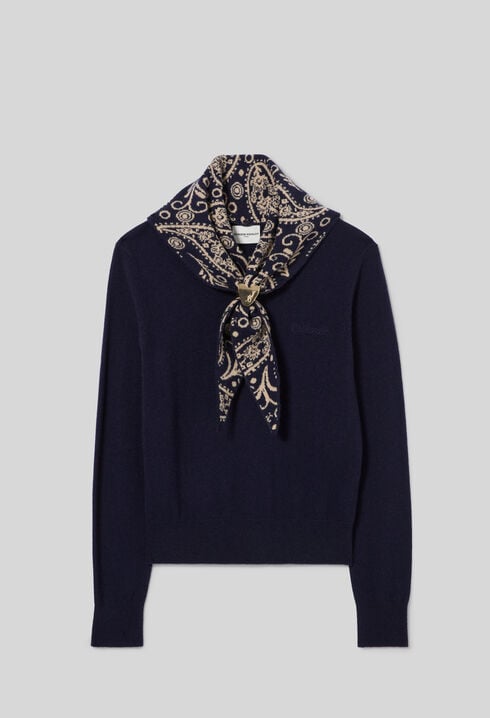 Gold heart jewel knit jumper