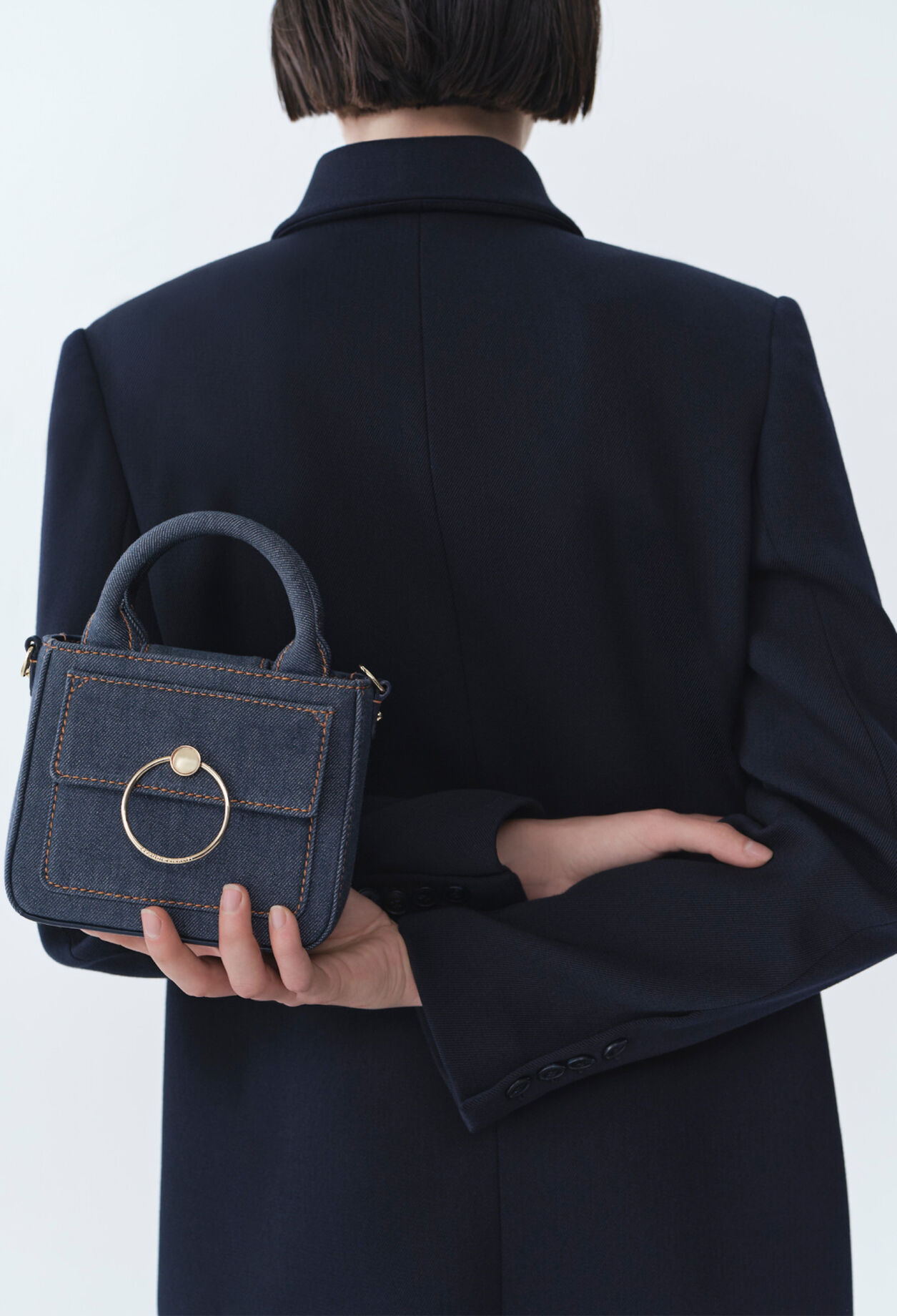 Mini Anouck denim chain bag