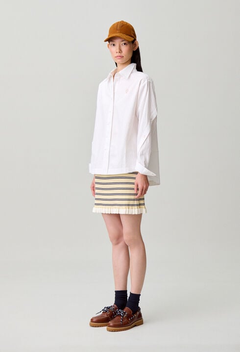 Striped poplin shirt