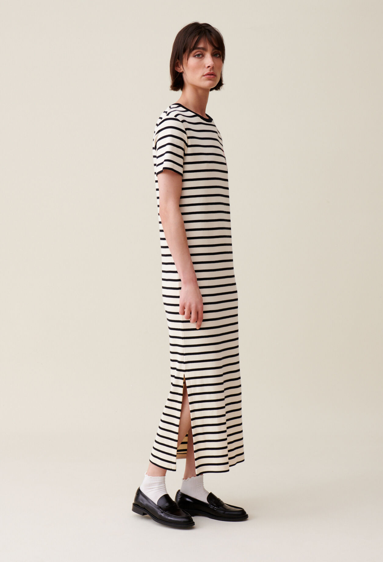 Striped Midi Jean Dress