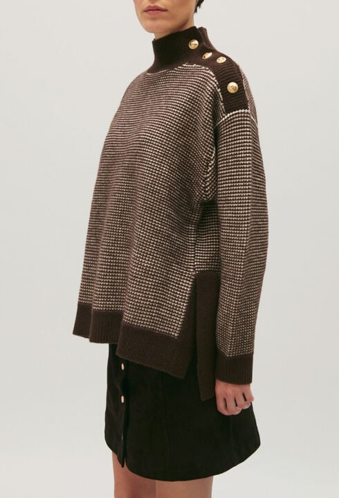 Two-tone knit jumper