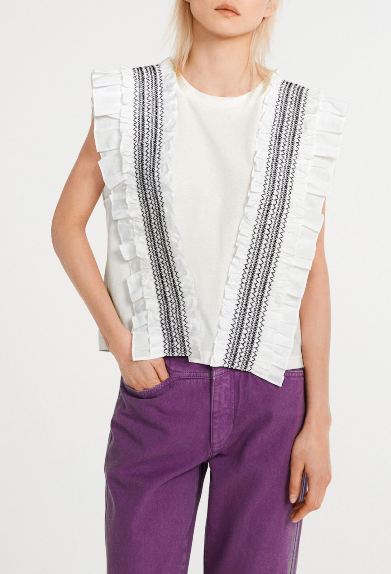 Ruffled T-shirt