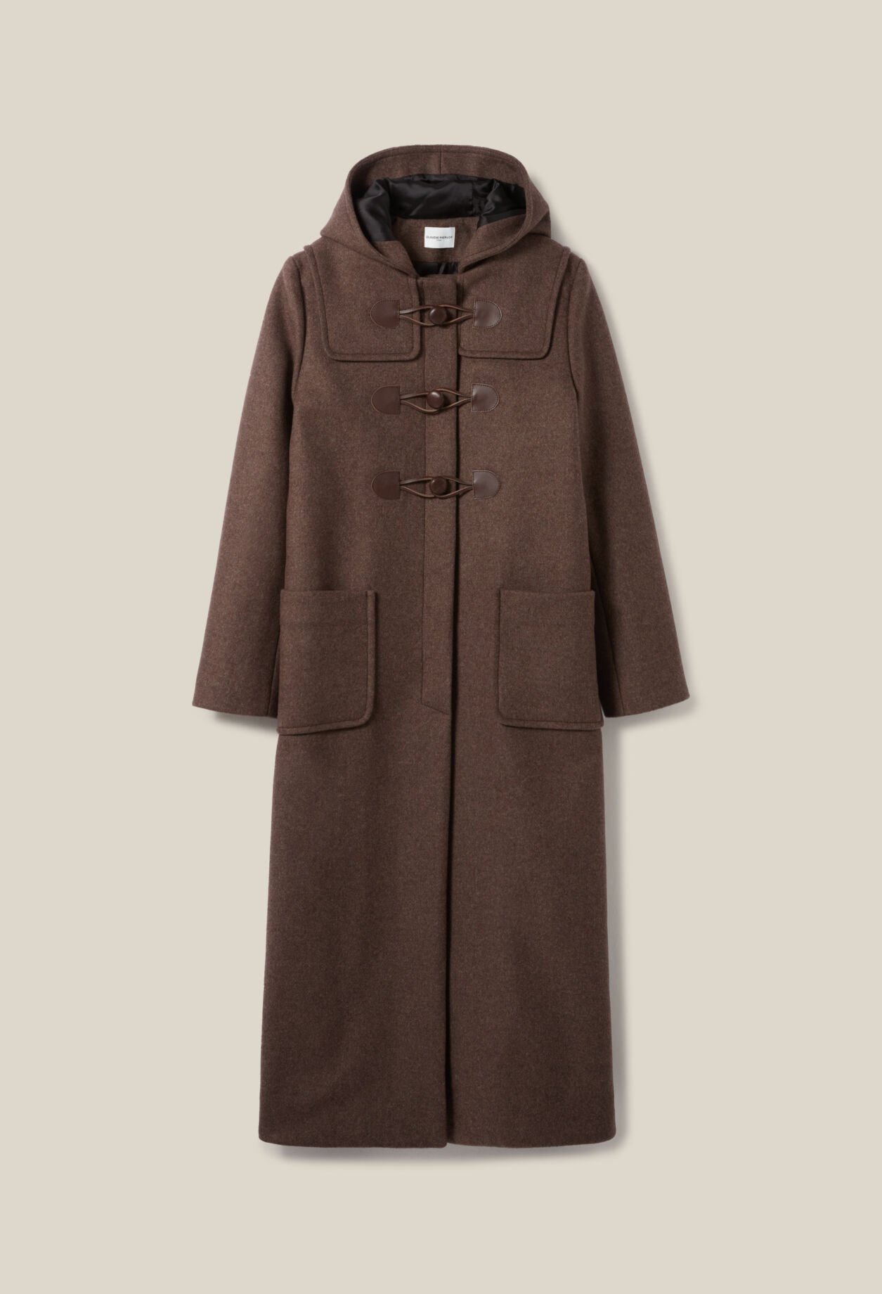 Brown long hooded coat