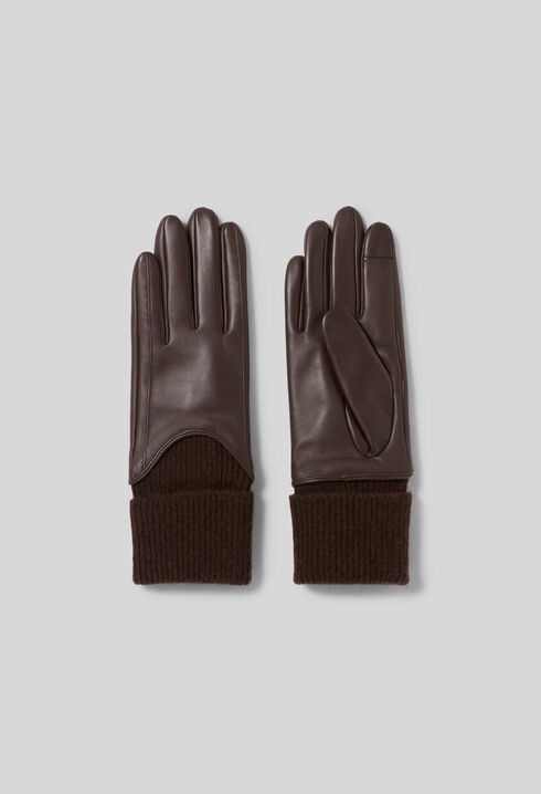 Leather and mesh gloves