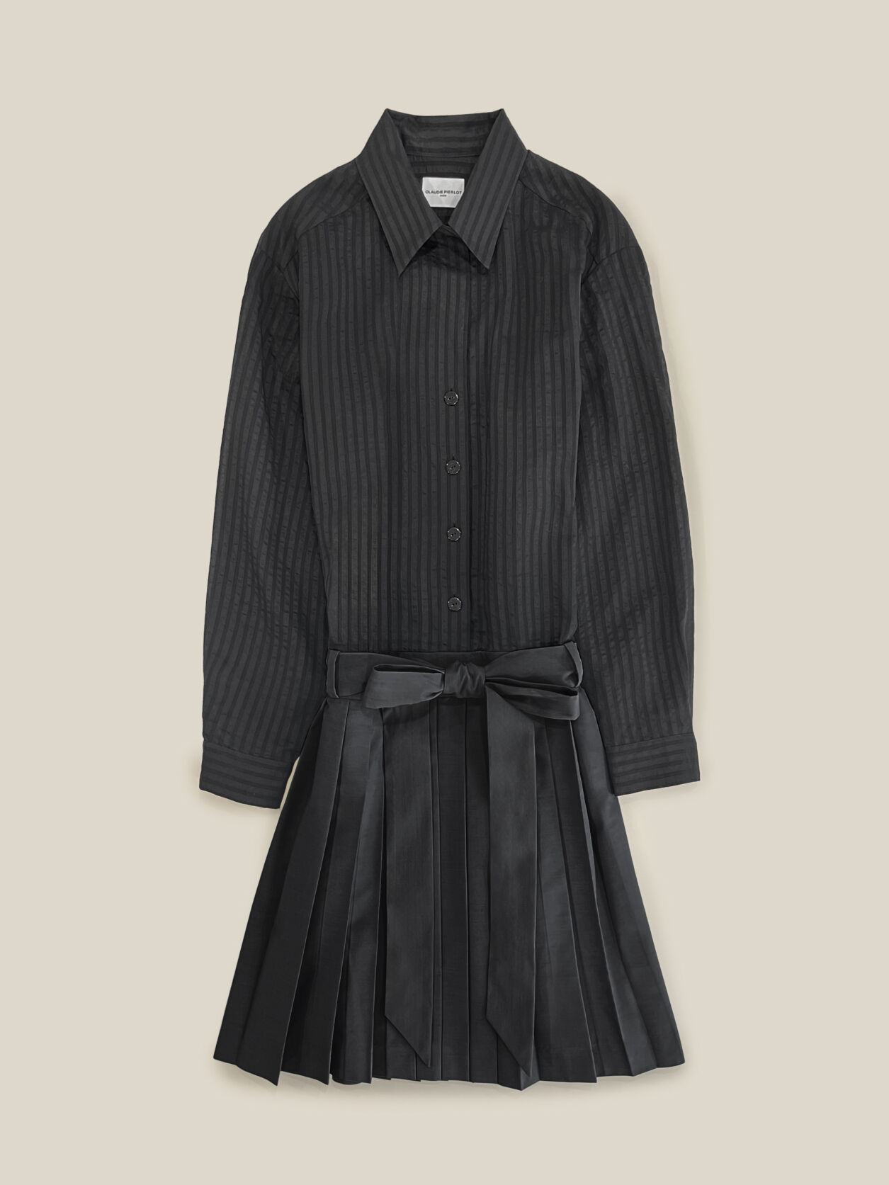 Striped mixed-fabric dress for women | Claudie Pierlot