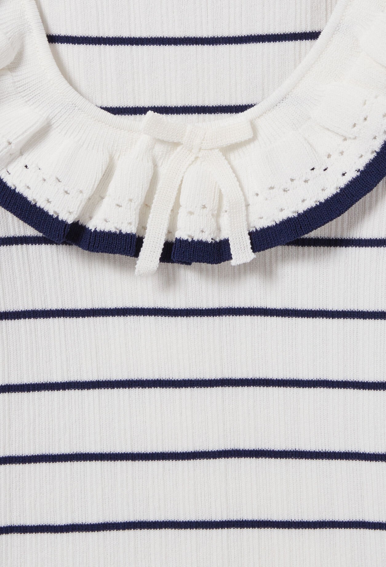 Striped frill knit top