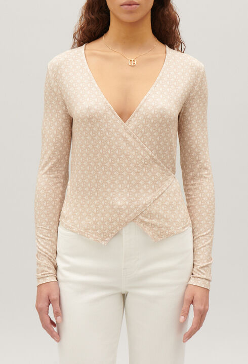 Beige wrap top