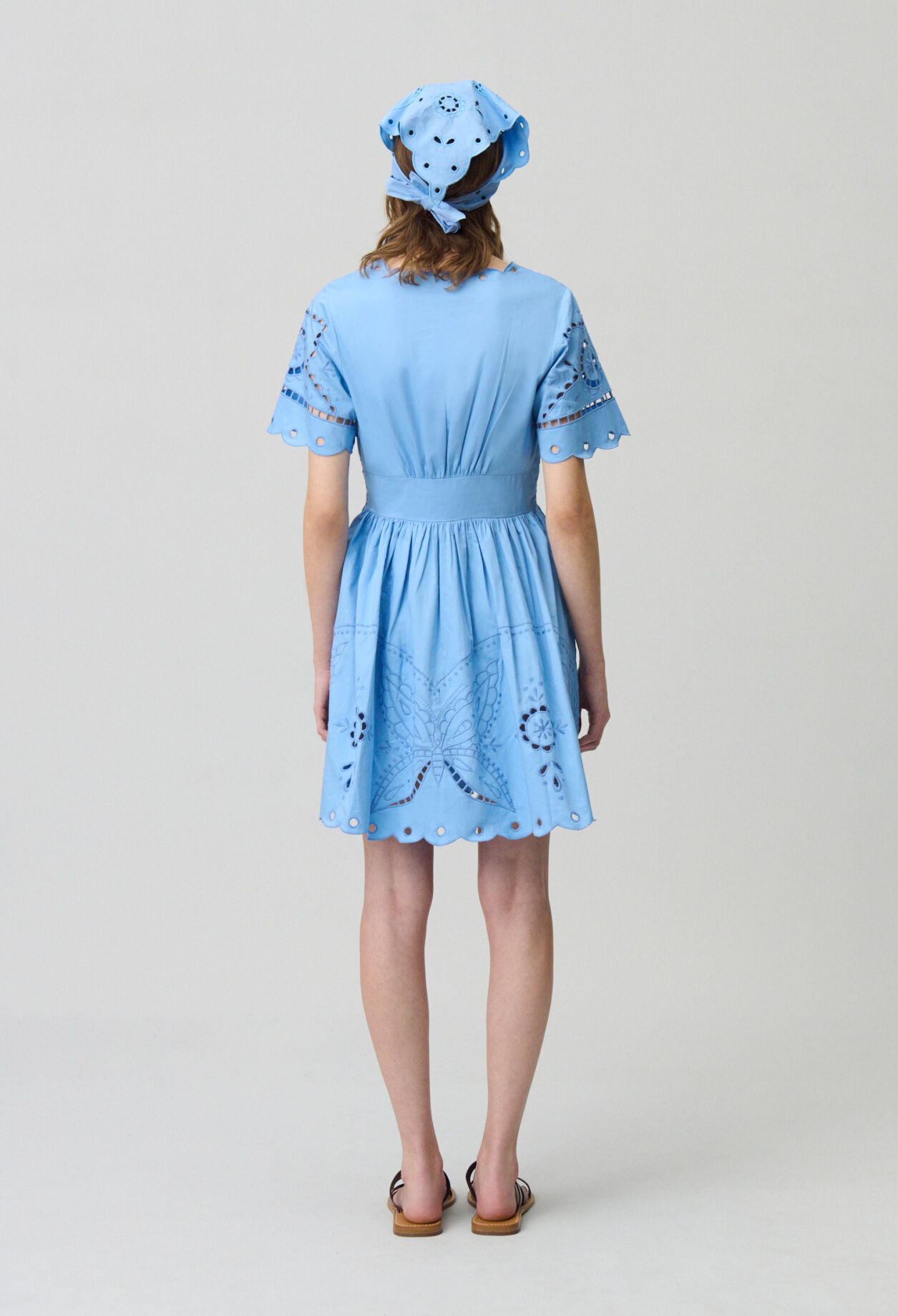 Short Dress Butterfly Embroidery