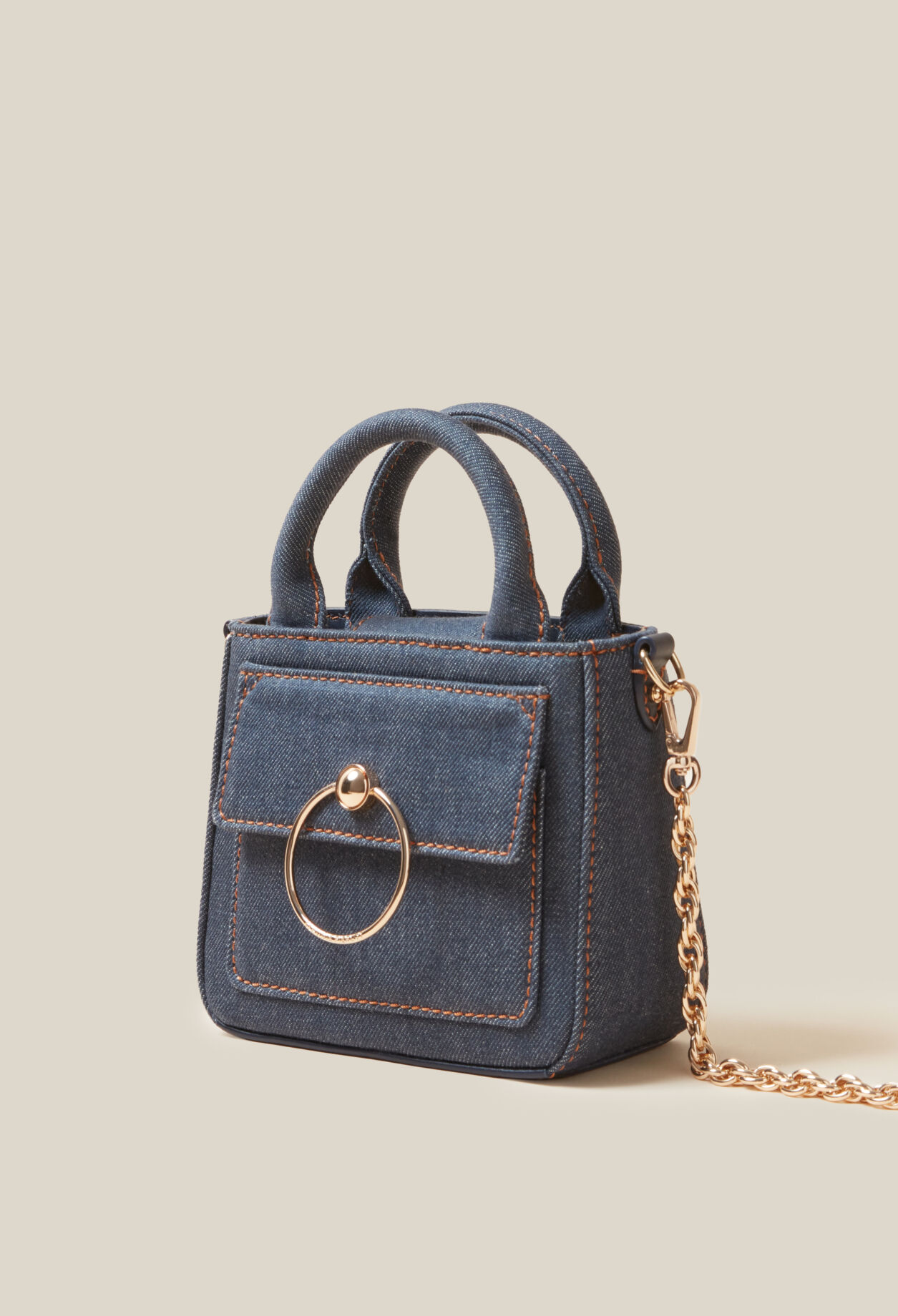 Mini Anouck denim chain bag