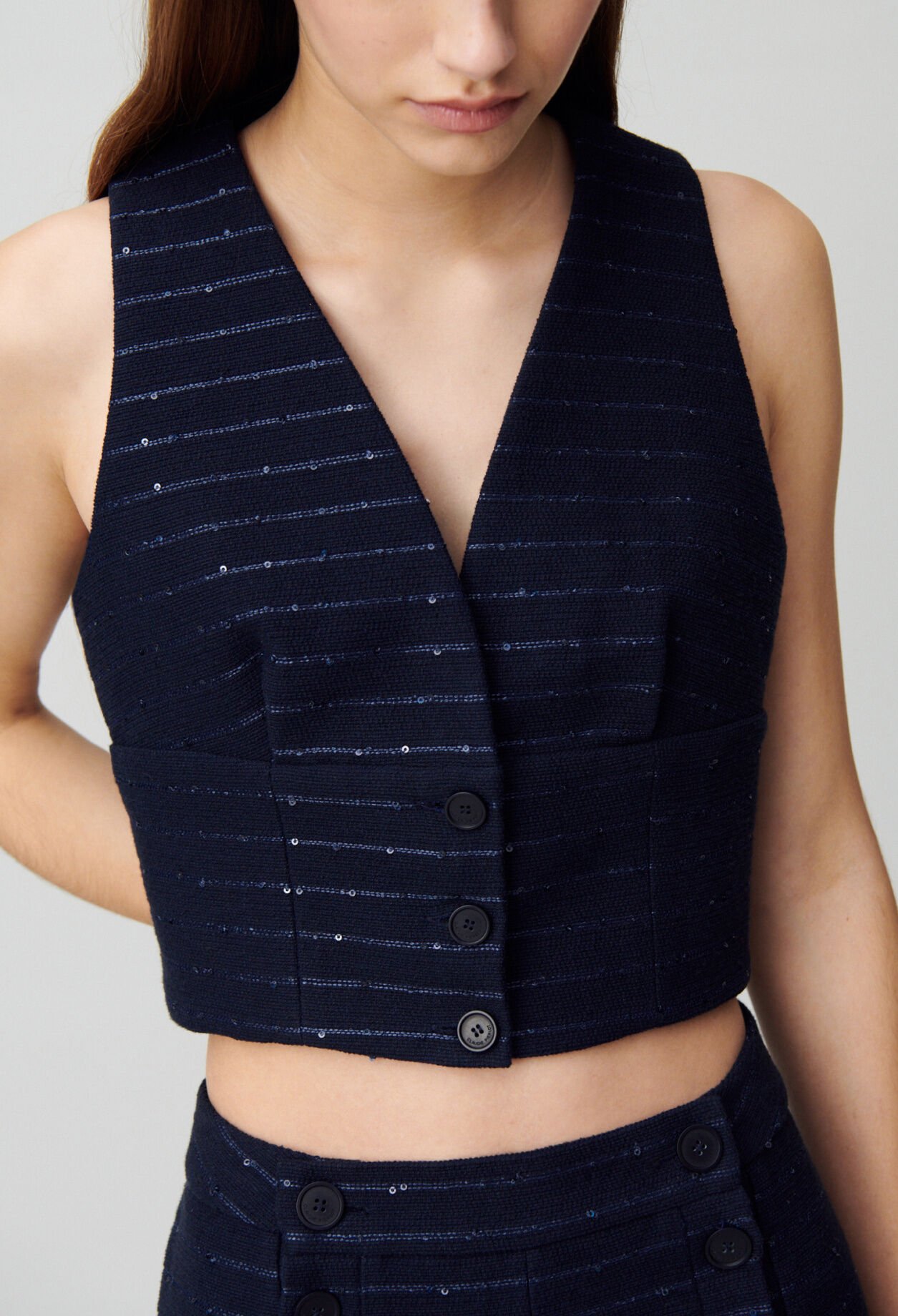 Striped blazer top