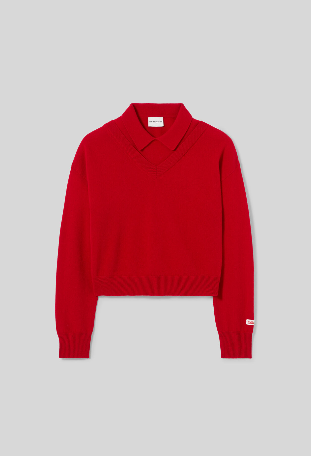 V-neck wool jumper