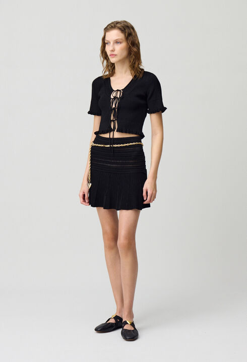 Fine knit top with bows