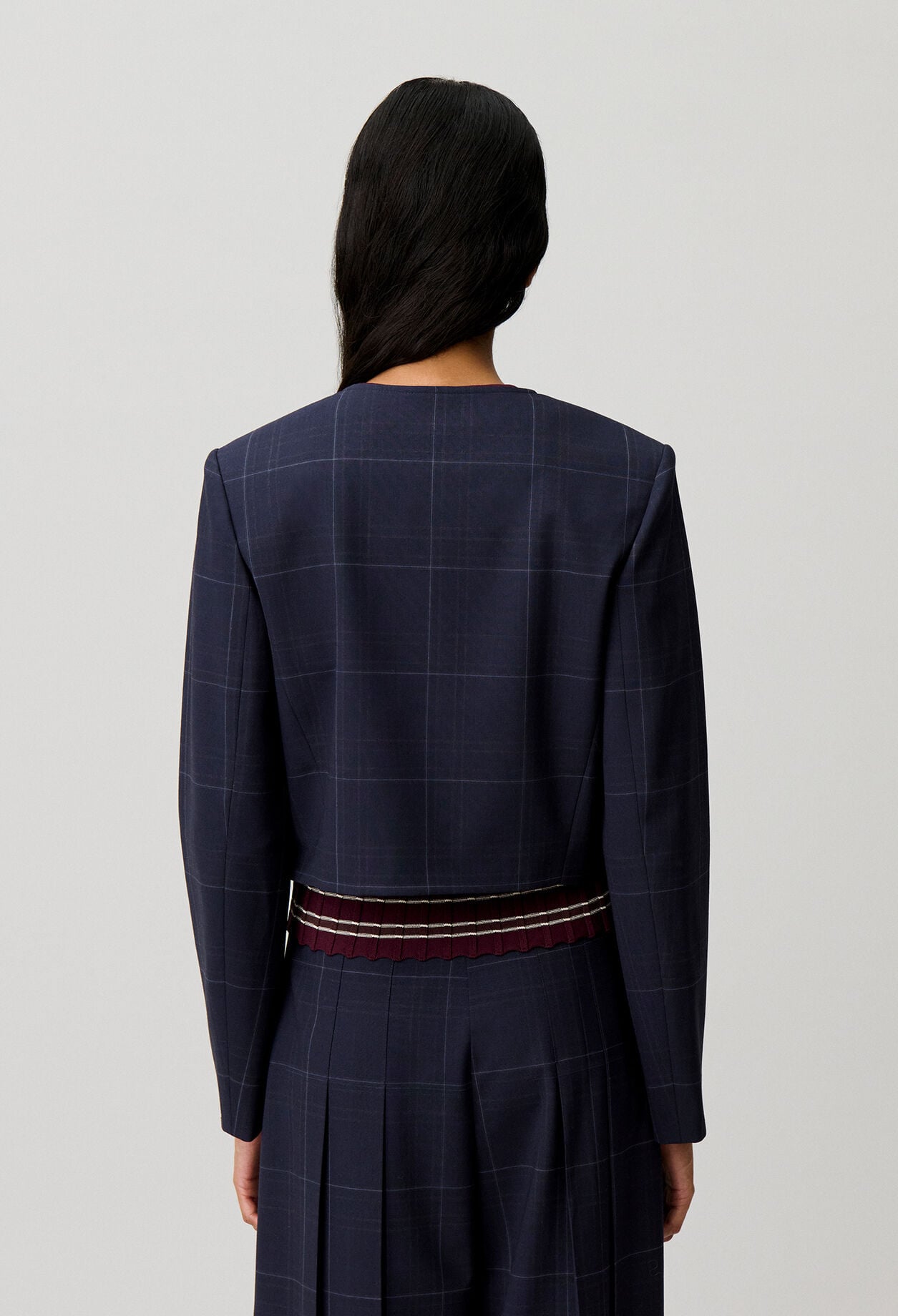 Checked boxy jacket