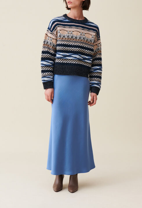 Striped patterned short jumper