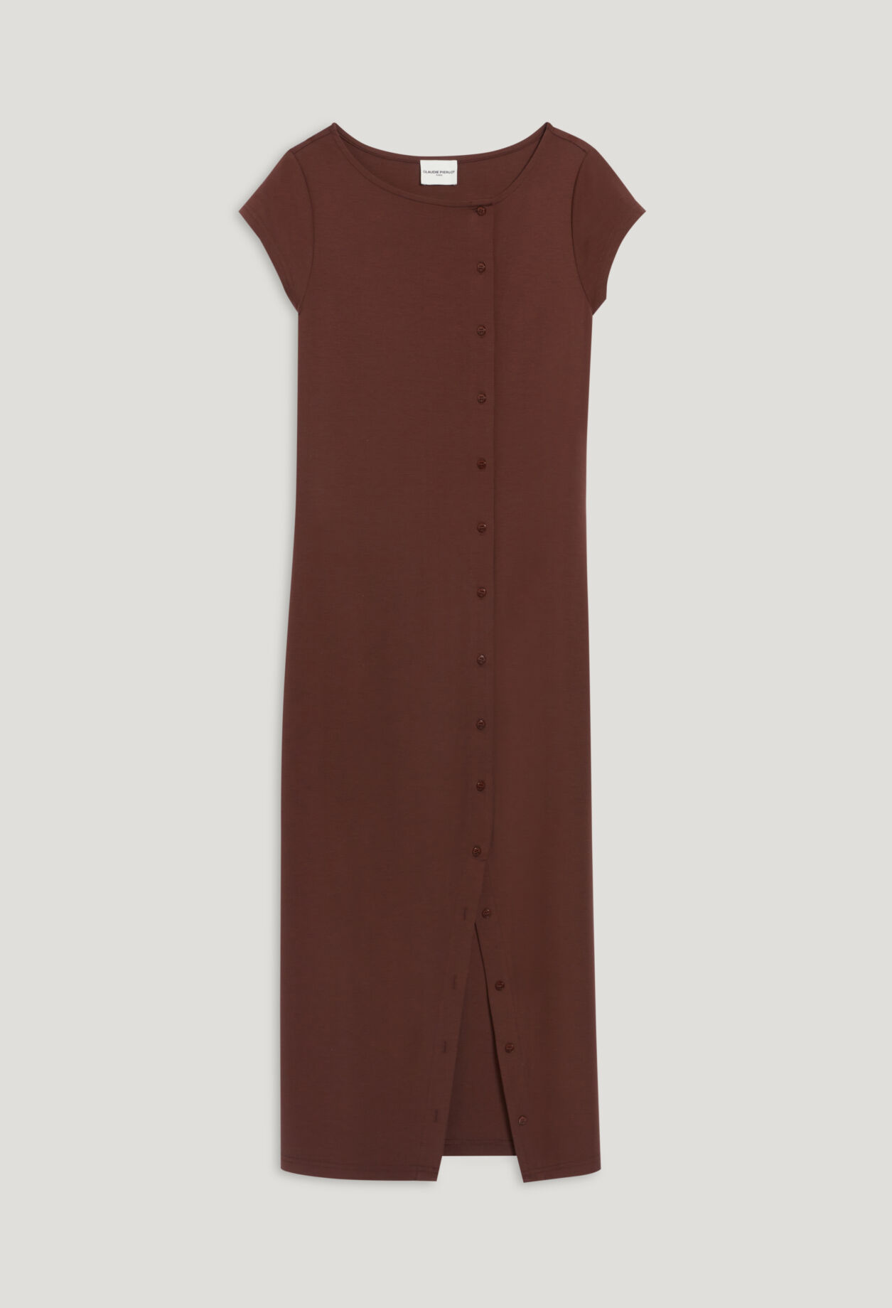 Black asymmetric button-up midi dress