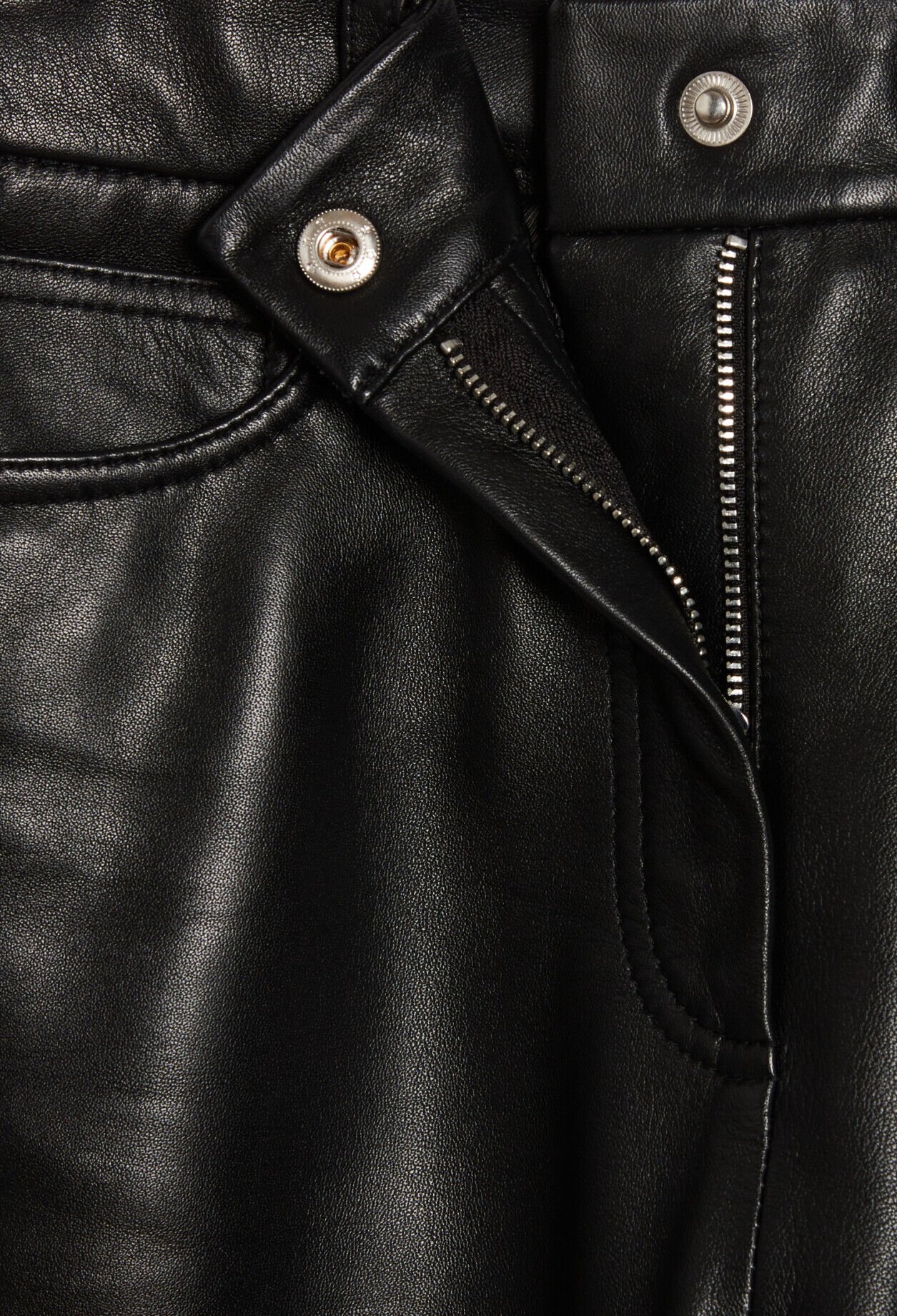 Wide leather trousers