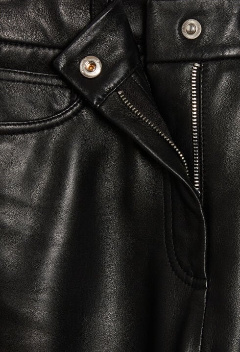 Wide leather trousers