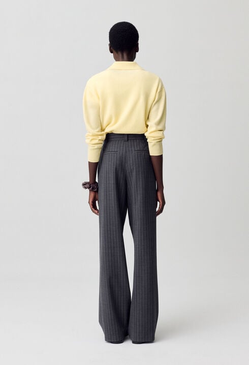 High-waisted straight-leg trousers