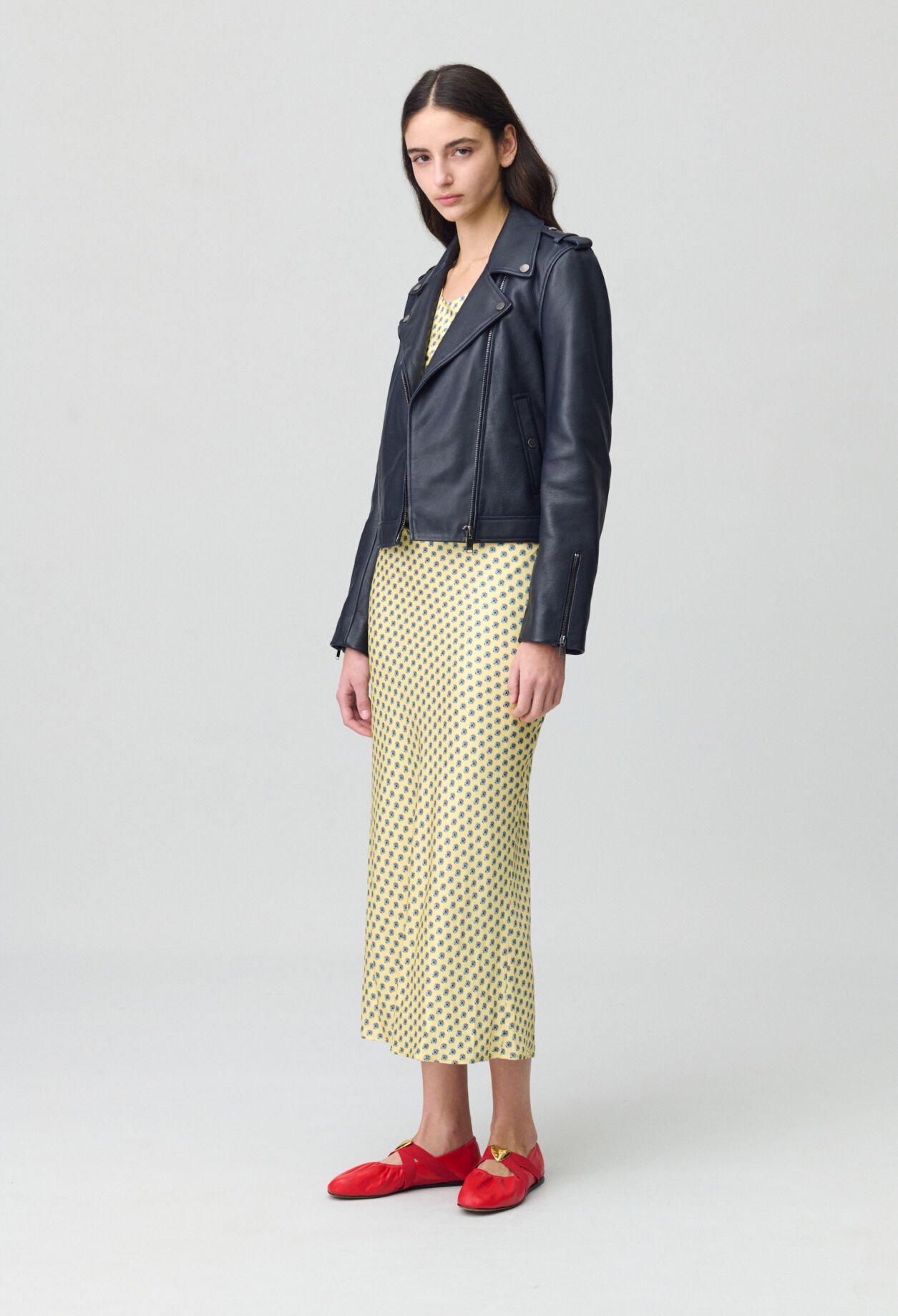 Black grained leather jacket
