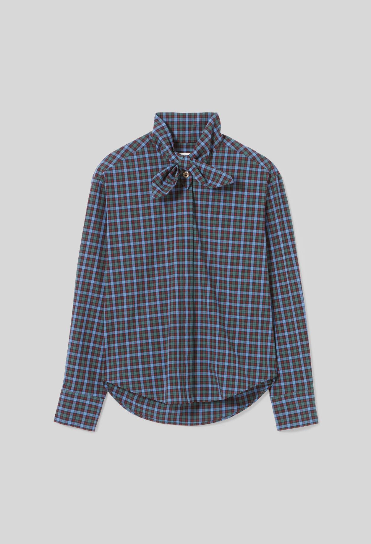 Poplin tie-neck shirt