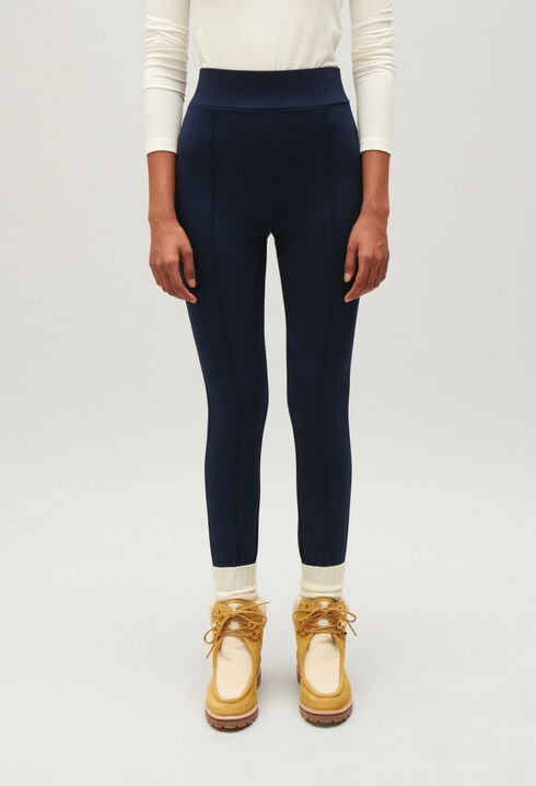 Navy knitted fuseau leggings