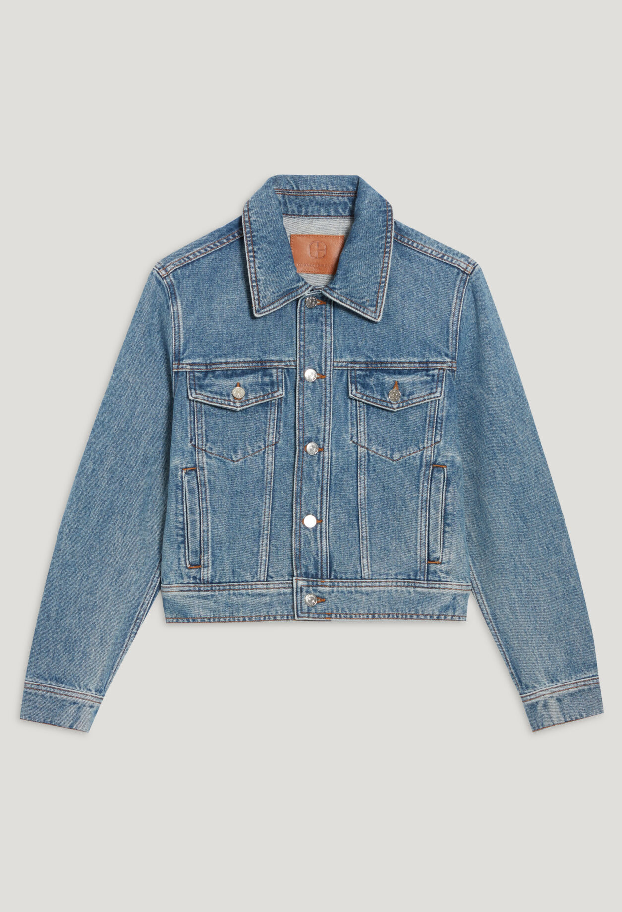 Blue straight-leg denim jacket