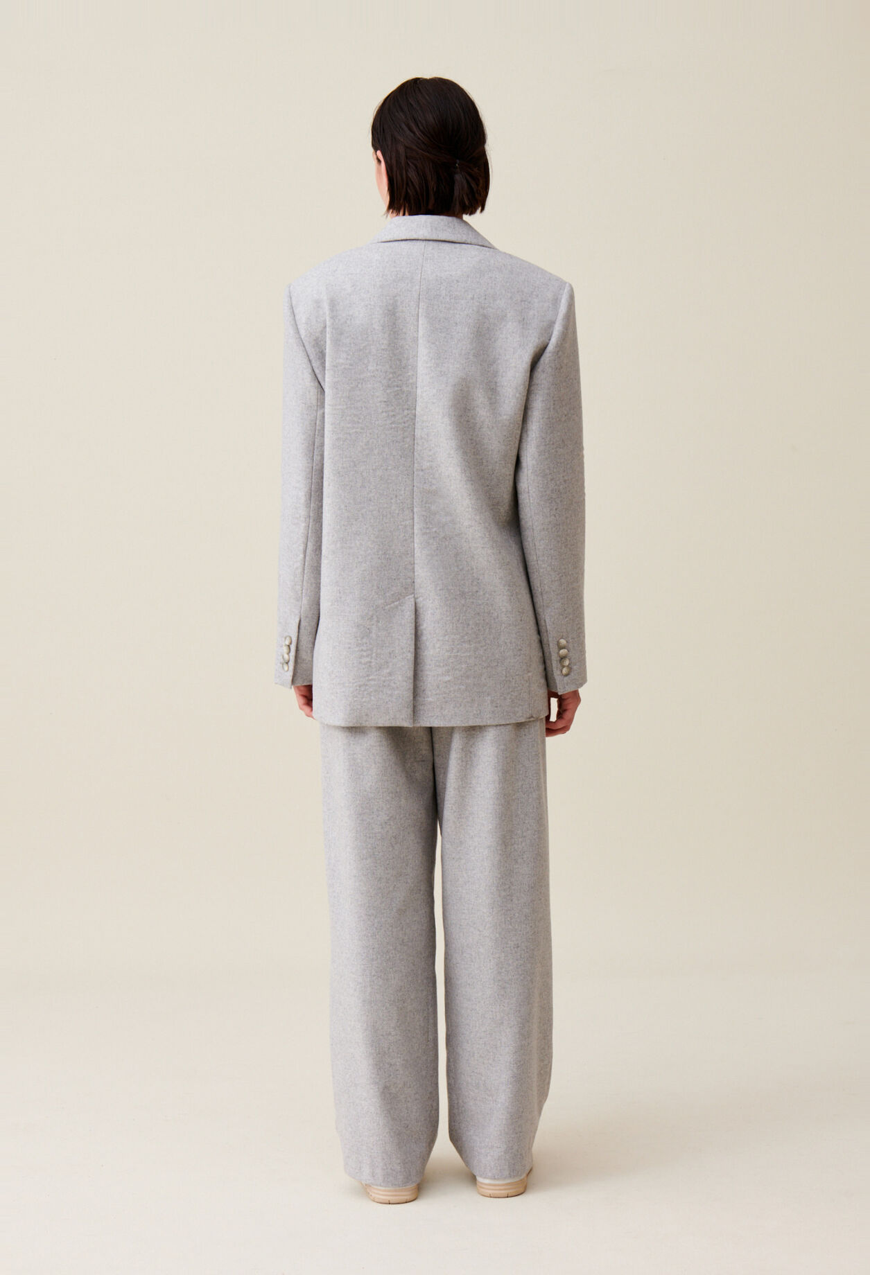Grey wool-blend tailored jacket