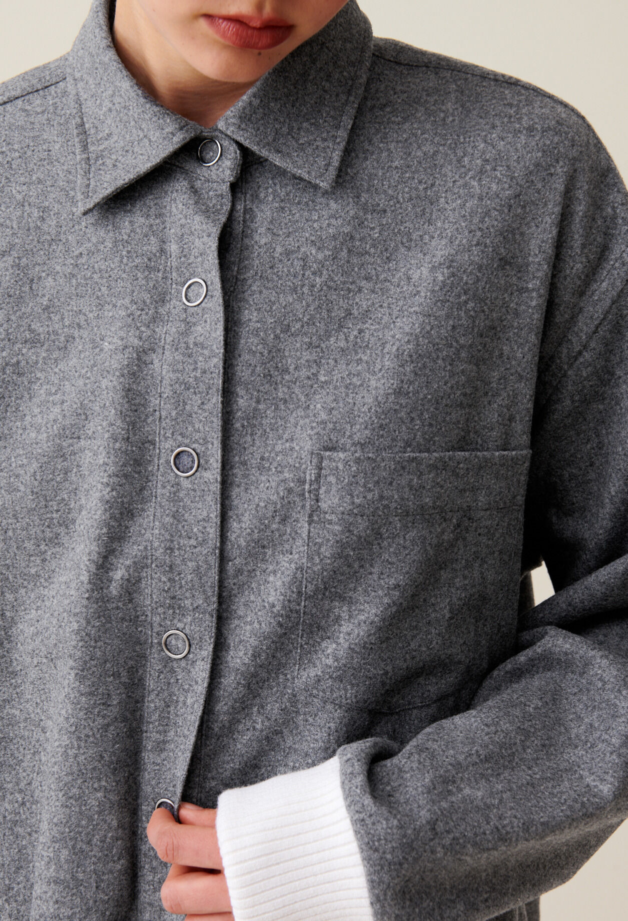 Oversized grey shacket