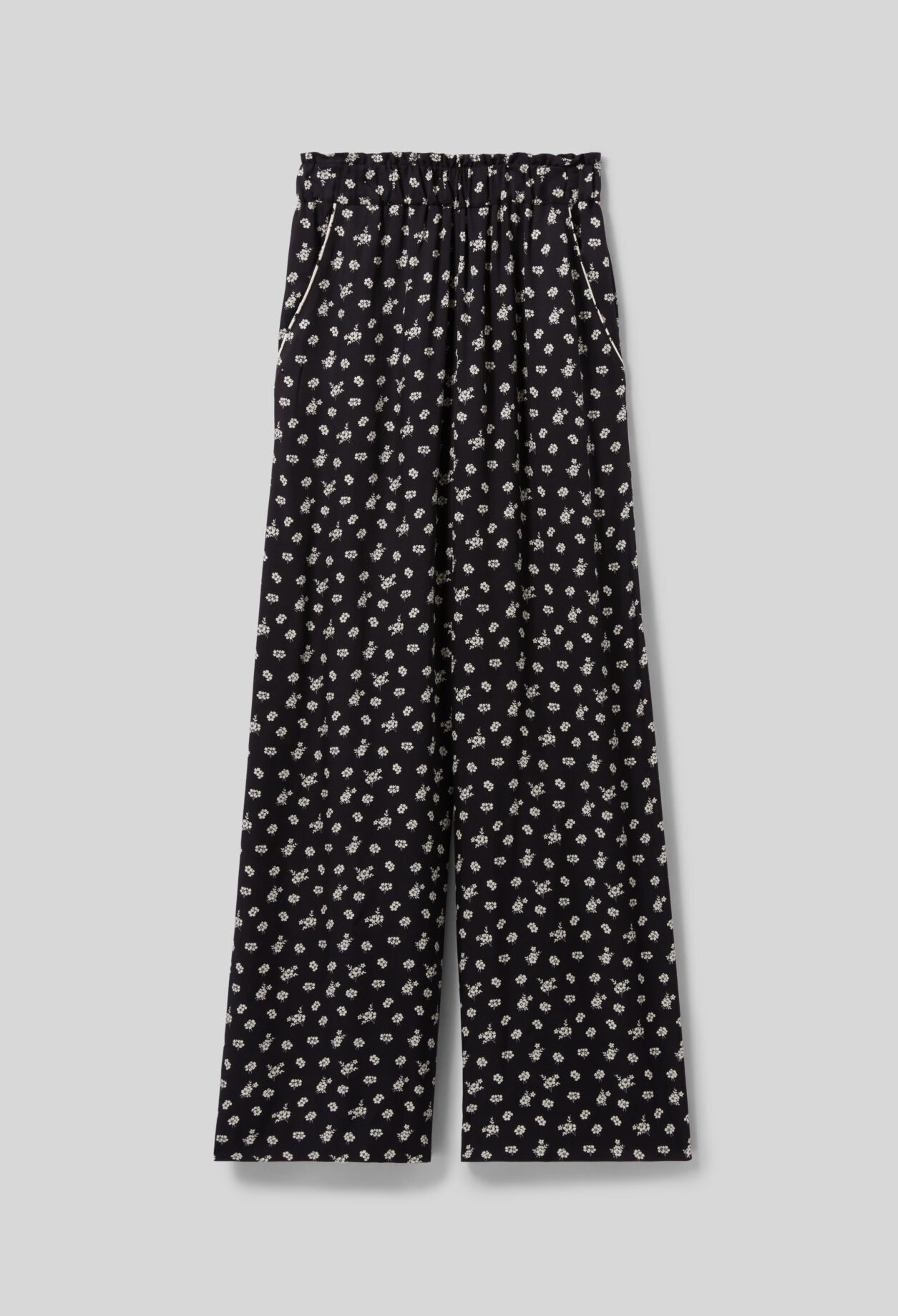 Wide-Leg Fluid Print Trousers