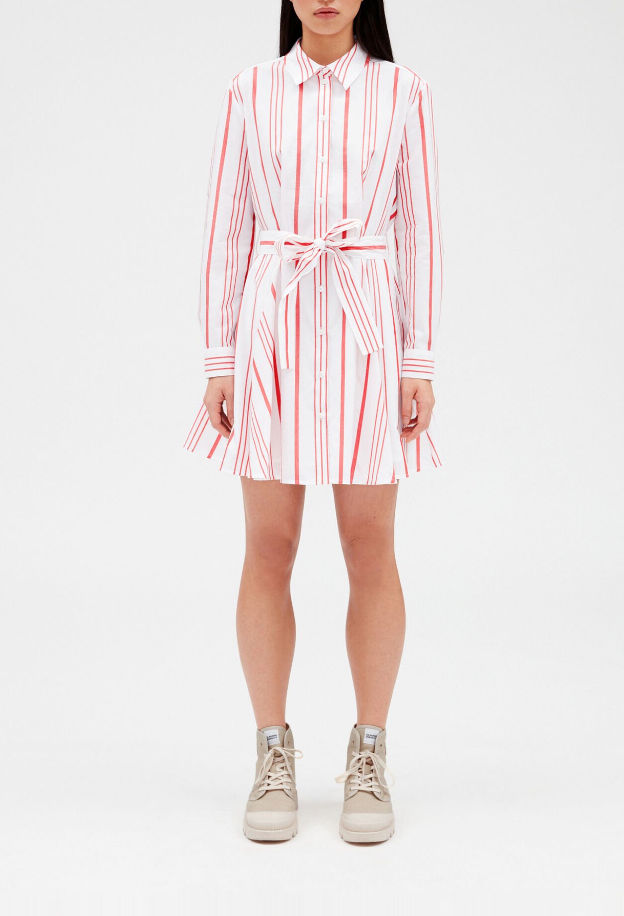 Short striped shirt dress