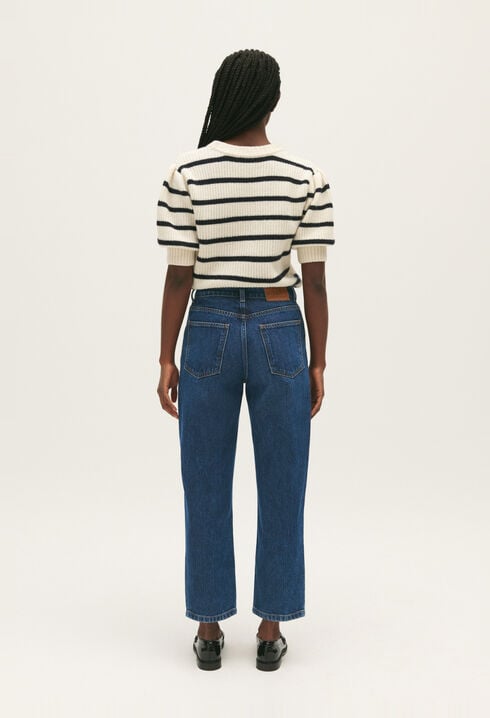 Dark blue mom jeans