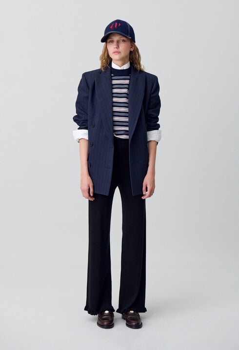 Flared Knit Trousers