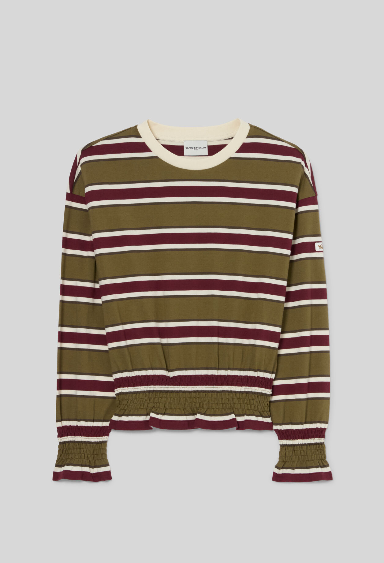 Long-sleeved round neck T-shirt