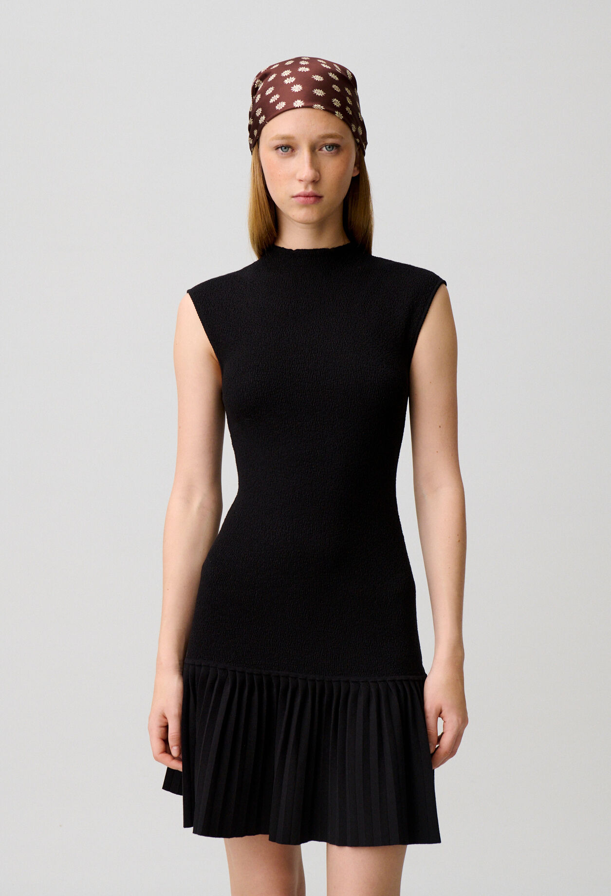 Pleated knit dress