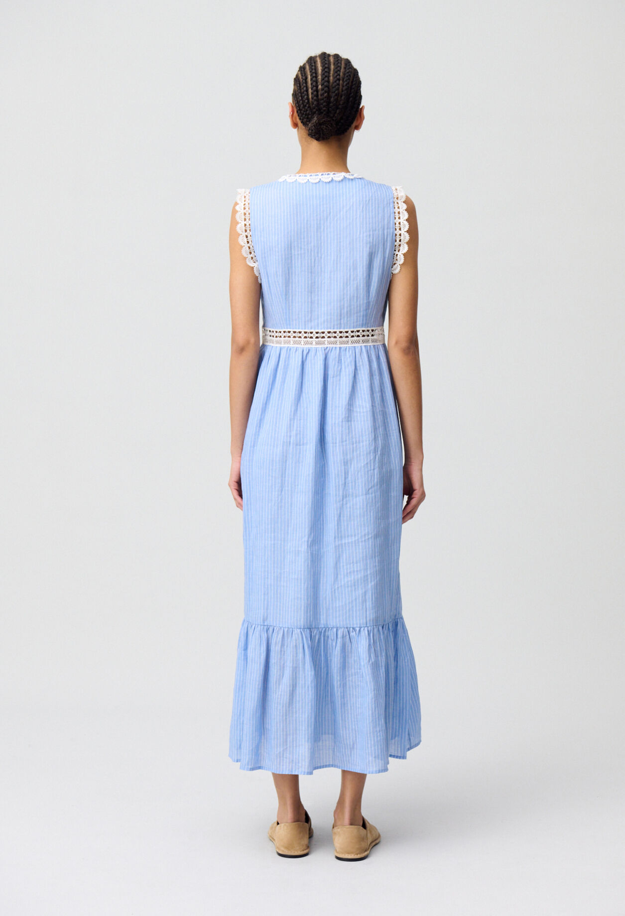 Striped Lace Maxi Dress for women | Claudie Pierlot